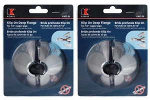 Keeney #K857-20 Plastic Deep Flange 1/2'' Chrome Plated (2-PACK) - Picture 1 of 12