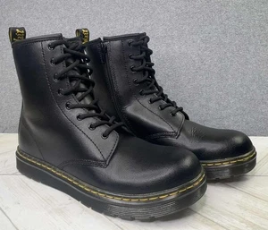 NEW Dr Martens Boots Zavala Combat Black Leather Boots Womens 7 Mens 6 Air Wair - Picture 1 of 8