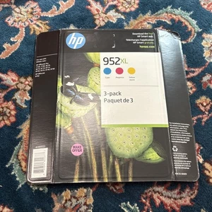 HP 952XL High-Yield Color Ink Cartridges 3 Pack Exp 2026 BRAND NEW - Afbeelding 1 van 3