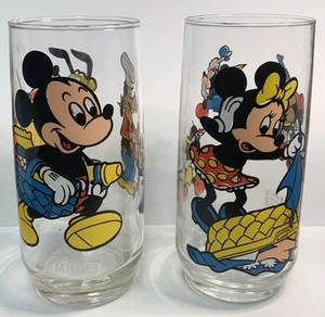 Vintage Walt Disney Productions Minnie & Mickey Mouse Pepsi Collectors Glasses - Picture 1 of 7