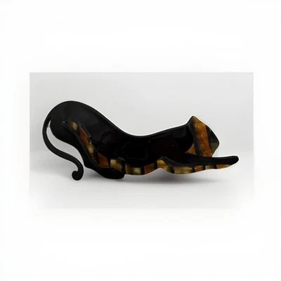 Lea Stein Genuine Brooch. Panther - Black and Amber - Image 1 of 4