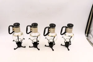 Vintage Pyrex Silex Individual Coffee Carafes with Lids and Warmers | Set of 4 A - Picture 1 of 9