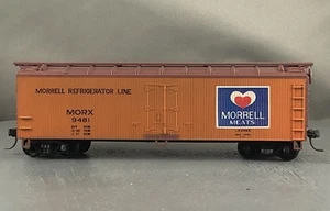 Train Miniature - Morrell Meats - 40' Double Sheathed Wood Reefer #9481 w/Kadees - Picture 1 of 6