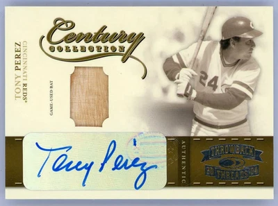 2004 Donruss Throwback Threads Century Coll Tony Perez Auto Game Used Bat /25 - Image 1 of 2