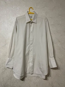 Camicia bianca uomo BUDD Shirtmakerd Piccadilly Arkade vintage made in England 2XL - Foto 1 di 9