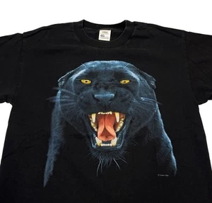 T-shirt pantera nera Human-I-Tees vintage anni 90 arte animale - Foto 1 di 5