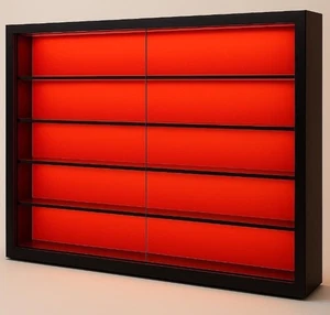 Vitrina de luces LED de vidrio de tiro gabinete estantes de vidrio de tiro estante - ROJO 🍒 - Imagen 1 de 1