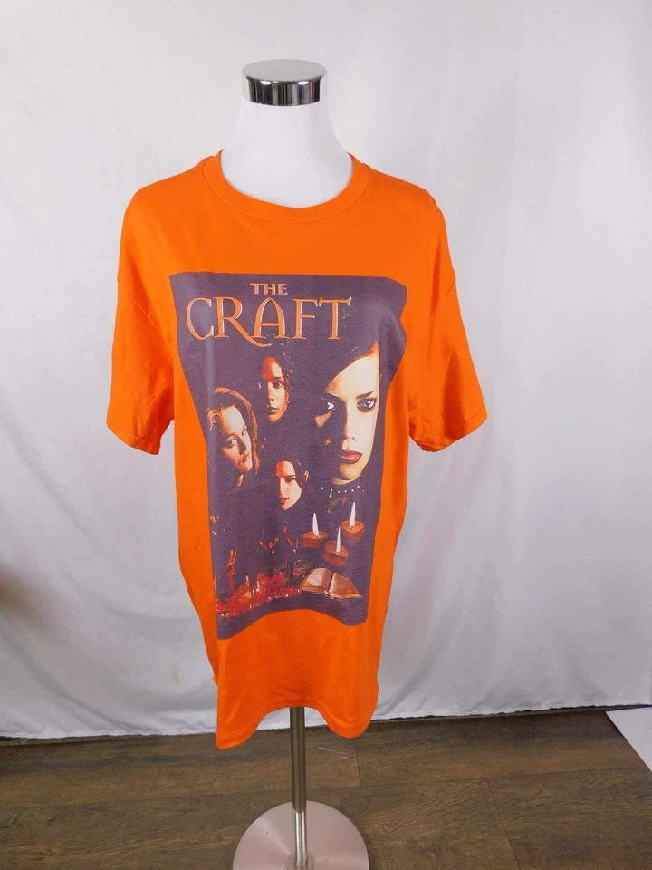 工艺衬衫大号橙色恐怖电影图形 T 恤万圣节女巫哥特 — 第 1/4 张图片