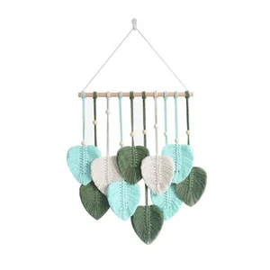 1X(Makramee-Wandbehang mit BläTtern, Boho-Makramee-Wanddekoration, Wandbeha9611 - Bild 1 von 9