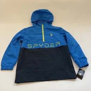 NEW Spyder Soft Shell Jacket Pullover Hooded Windbreaker Youth Kids Boys Medium - Picture 1 of 10