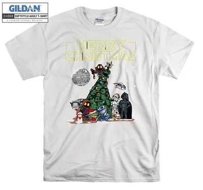 Santa Darth Vader Droids Porg Stormtrooper Hoodie Tshirt Men Women Unisex AC759 - Image 1 of 4