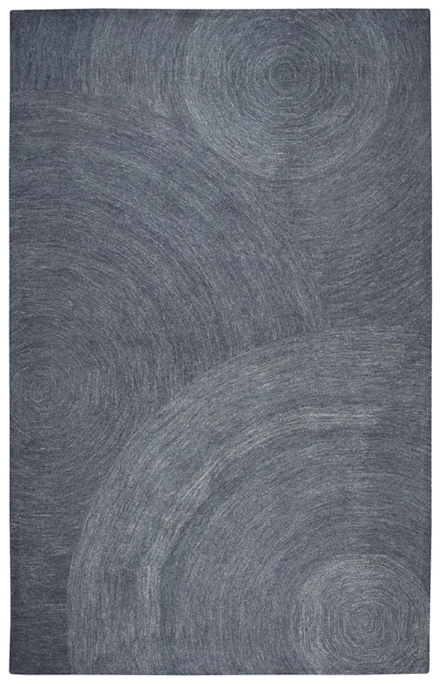 Rizzy Rugs Gray Circles Single Color Rounds Contemporary Area Rug Solid BR801A - Image 1 of 4
