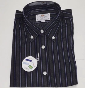 Allegrino New Boys Kids STRIPED OXFORD BUTTON DOWN SHIRT Sz: 8 RTL: $55 Q678 - Picture 1 of 2