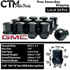 24X Black Gmc Chevy Oem Factory Lug Nut 14X1.5 Fit 6-Lug C1500/2500 K1500/2500