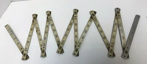 Vintage Woodmark Industries Metal White Folding 6ft Tape Measure Minneapolis USA - Picture 1 of 10