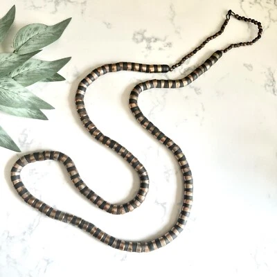 Collar Bronce y Carbón Estilo Vintage Bohemio Capas Largas Joyería Usado en Excelente Condición Foto 1 de 4