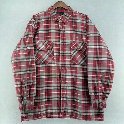 Camisa Chaqueta de Franela Highland De Colección Edredón Forrada con Botones a Cuadros XL Grunge Suelta Foto 1 de 4