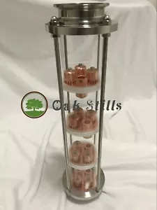 Piastra a bolle rame vetro borosilicato 3" colonna reflusso chiaro di luna distillato 3 pollici - Foto 1 di 2
