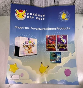 GameStop 2025 Pokemon Day x Nintendo Display Poster PROMO! Poster promozionale - Foto 1 di 10