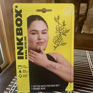 INKBOX 1 Tatuaje Temporal Resistente al Agua Últimos 5-10 Días Flor Rosa Por Ahora Tinta - Imagen 1 de 2
