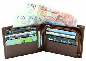 StarHide Hombres RFID Lujo Alta Calidad Cuero Real Monedero Bolsillo Monedero 110 Marrón - Imagen 1 de 5