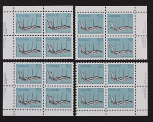 CANADA - Scott #930 - Sleigh - Matched Inscription Plate Blocks - Mint NH - Picture 1 of 1