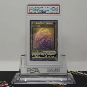 PSA 8 NM-MT AUTO 9 Blue Eyes White Dragon #GFP2-EN175 Seto Kaiba Eric Stuart - Picture 1 of 2