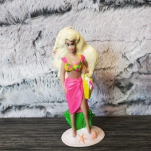 Vintage McDonalds Beach Barbie Pink Cake Topper - Happy Meal Toy - Mattel - Imagen 1 de 4