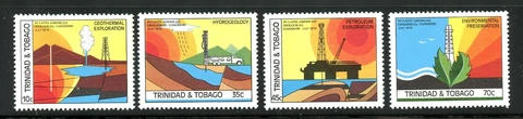 Trinidad & Tobago Complete MNH Set #308-311 Latin America Geological Congress Cover