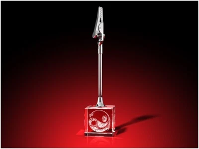 3D Glas Gravur Yin Yang Büro Deko Memohalter Laser Kristallglas Memoclip Clip - Bild 1 von 4