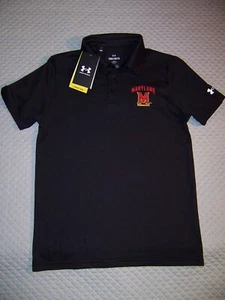 NWT Under Armour Youth 7/8 M Maryland Terrapins Polo Golf shirt logo polyester - Picture 1 of 3