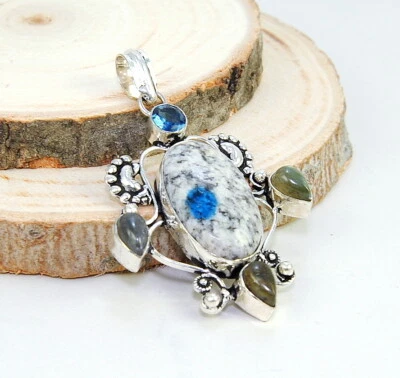 Anspruchsvoller Damenanhänger Sterlin Silber 925 Anhänger Edelstein Azurite K2 - Bild 1 von 2