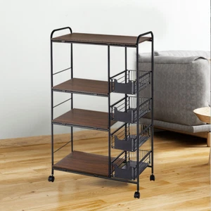 4 Tier Cart Microwave Oven Rack Utility Workstation Stand Shelf Storage Holder - Picture 1 of 12