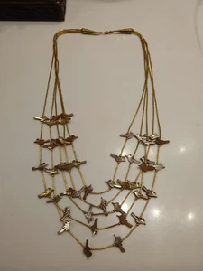 Old Pawn Zuni Gold Filled Multi Strand Carved Bird Fetish Necklace - Picture 1 of 5