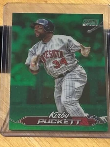 2024 Stadium Club Baseball Green Chrome Refractor #147 Kirby Puckett SP - Picture 1 of 2