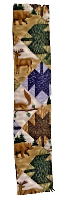 Vellón Bosque Bosque Animales Oso Ciervo Flecos Bufanda 34" x 6.5" Juvenil Adulto Foto 1 de 2