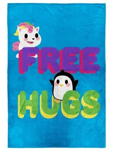 Adopt Me Kids Twin or Full Bed Blanket, Free Hugs Super Soft Colorful 62x90 - Picture 1 of 3