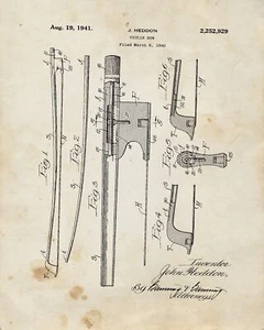8718. Póster decorativo. Diseño de habitación en casa arte de pared. Patente de invención. Arco de violín - Imagen 1 de 1