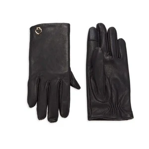 Guantes de cuero Kate Spade Logo pequeños negros para mujer  - Imagen 1 de 5