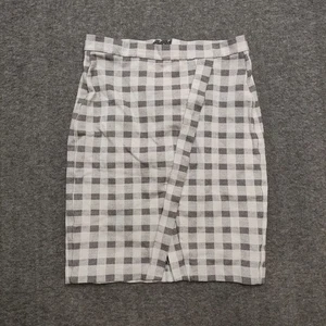 Cabi Rock Damen 2 Karos grau Reißverschluss hinten Viskose Mischung Stretch - Bild 1 von 10