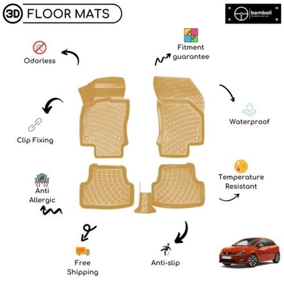 Alfombrilla de goma moldeada personalizada para Seat Ibiza 2017-up (beige) Foto 1 de 2