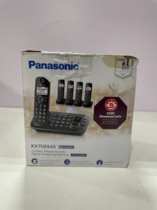 Panasonic Expandable Cordless Phone System Answering Machine 5 Handsets Black - Picture 1 of 2
