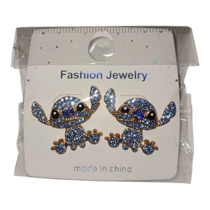 Pendientes Stitch Post tono dorado azul. 75" Nuevo Disney - Imagen 1 de 3