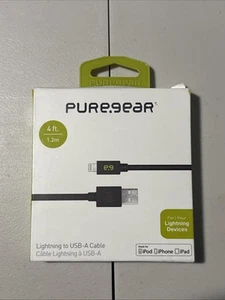 PureGear Braided USB-A to Lighting 8-Pin 4FT Charge Cable - Black - Picture 1 of 3