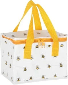 Buzzworthy White & Yellow Bee Print Insulated Lunch Bag - 15cm x 20.5cm (1 Pc.) - Picture 1 of 3