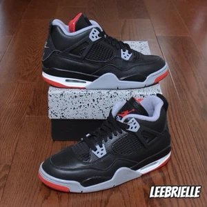 Air Jordan 4 Retro GS Bred Reimagined Black FQ8213-006 - Picture 1 of 6