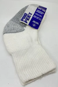 Vintage Pro Feet Multi-Cushioned Absorb Shock White Sports Socks Size 10-13 - Picture 1 of 6