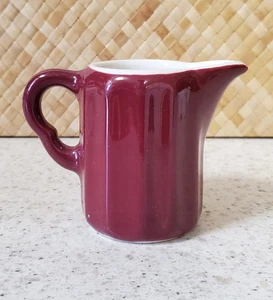 Vintage Syracuse USA Restaurantware Creamer maroon 3"x 3 3/4" (cont 8) - Picture 1 of 4