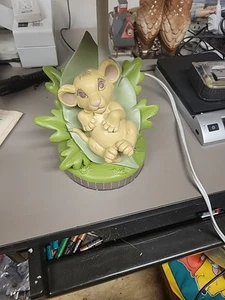 Vintage Disney Lion King Simba Lamp Baby Décor Nightlight & Leopard Print Shade - Bild 1 von 7