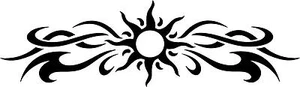 Tribal Sun Flames 24" Decal Sticker Car Truck Window banner WINDSHIELD Decals - Picture 1 of 2